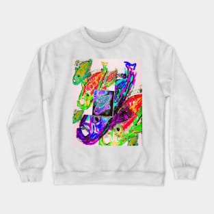 ABSTRACT COLLAGE FISH Crewneck Sweatshirt